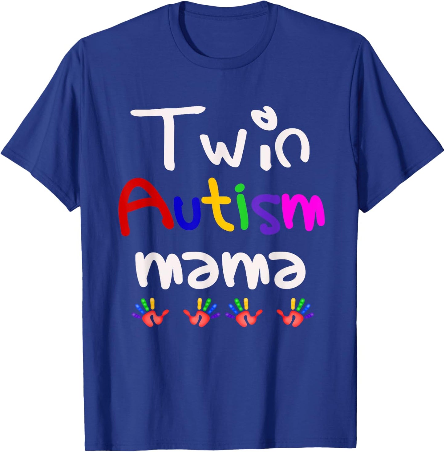 Funny Twin Autism mama Awareness Blessed and Twice as Tired T-Shirt - T-Shirt | Royal