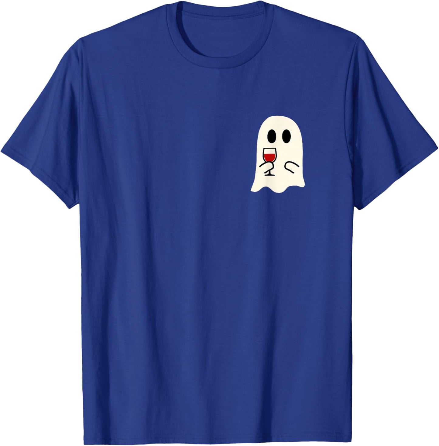 Cute Little Ghost Red Wine Glass Halloween T-Shirt - T-Shirt | Royal