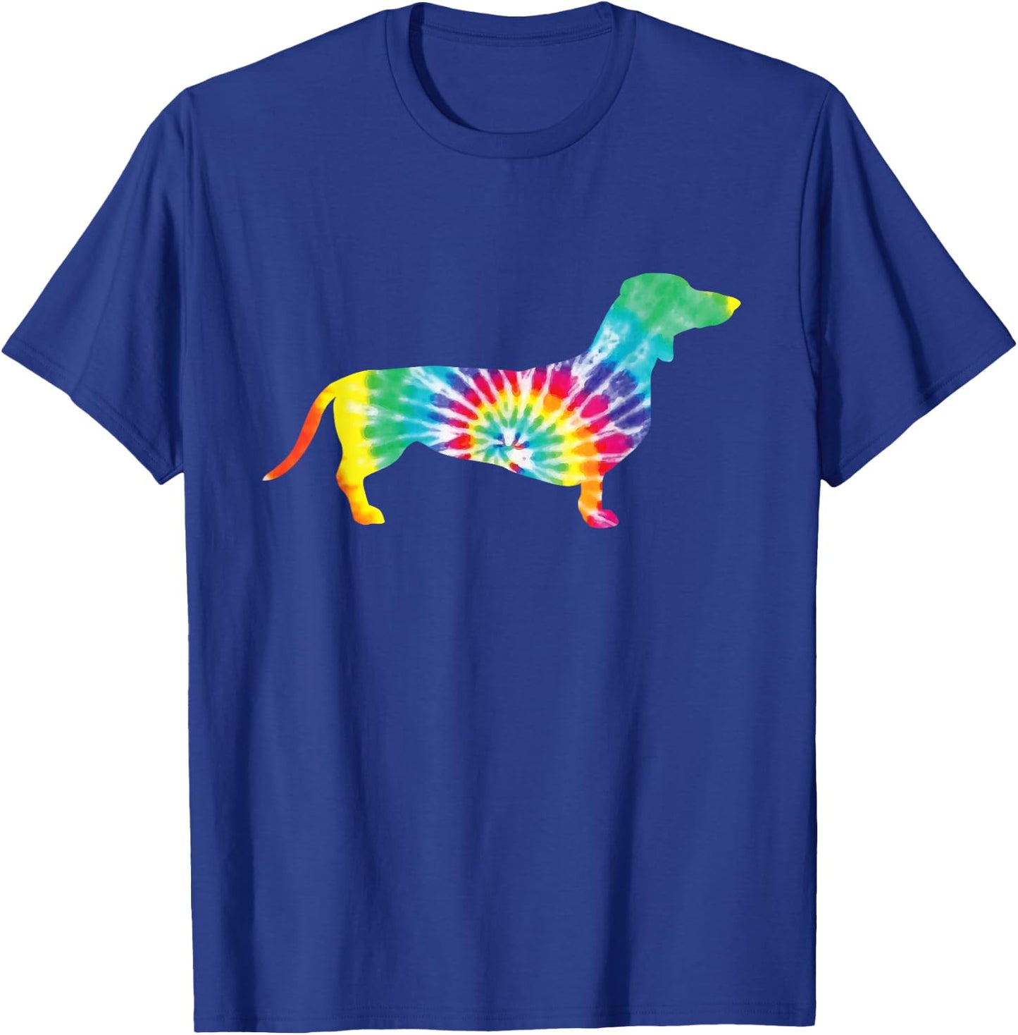 Tie Dye Dog Shirt Hippie Dachshund Retro Puppy Gift Men Women Girls Kids T-Shirt - T-Shirt | Royal