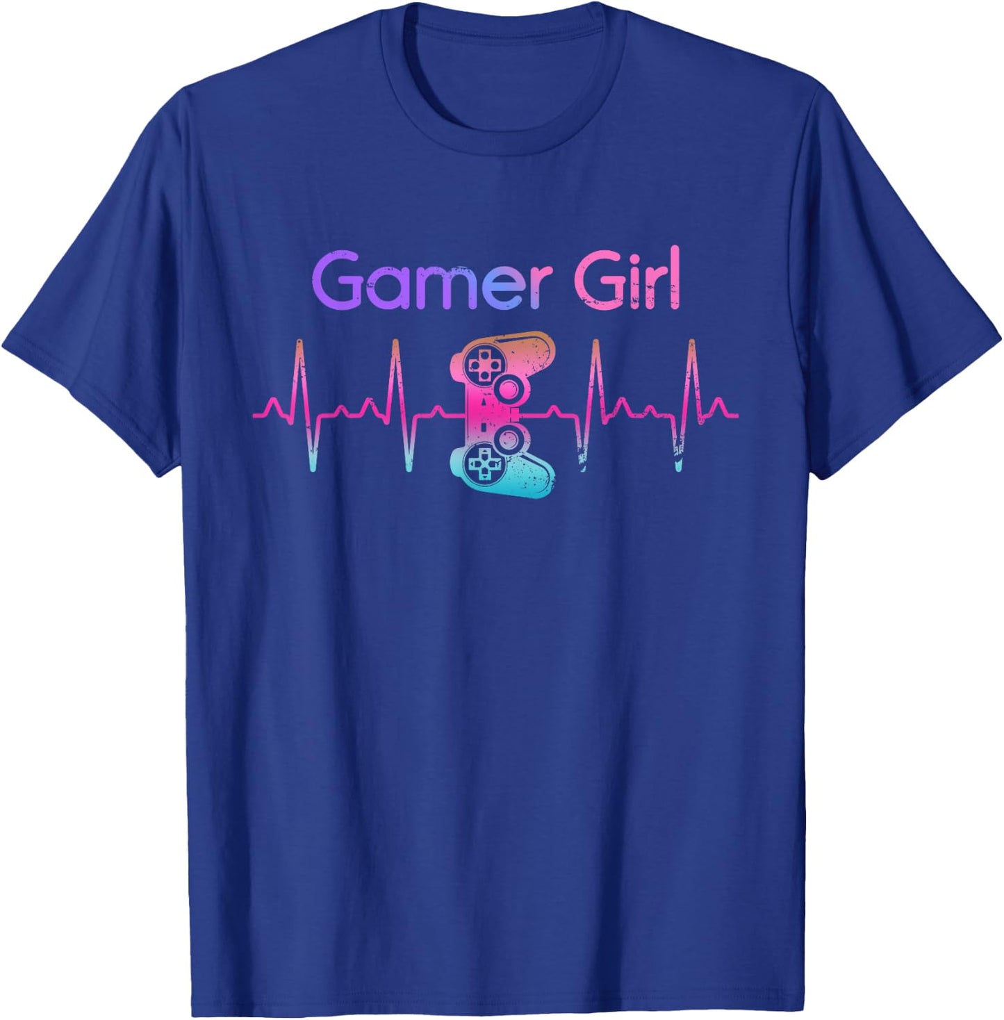 Video Games Gamer Girl Women Heartbeat Gift Gaming T-Shirt - T-Shirt | Royal