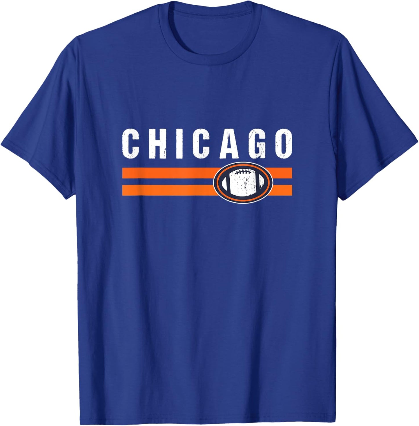 Chicago Vintage Blue Orange Stripe Cool Chicago Fan T-Shirt - T-Shirt | Royal
