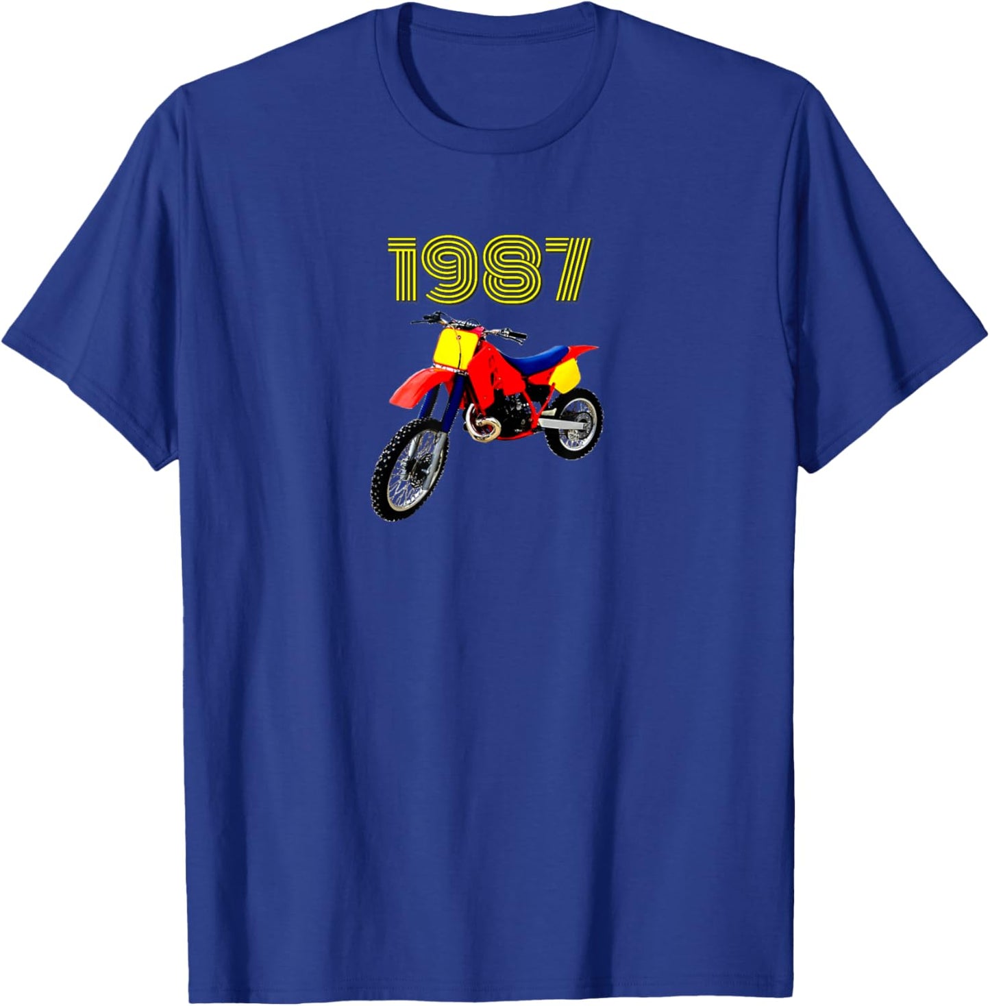 1987 Vintage Retro Dirt Bike Motocross Motorcycle CR 500 T-Shirt - T-Shirt | Royal