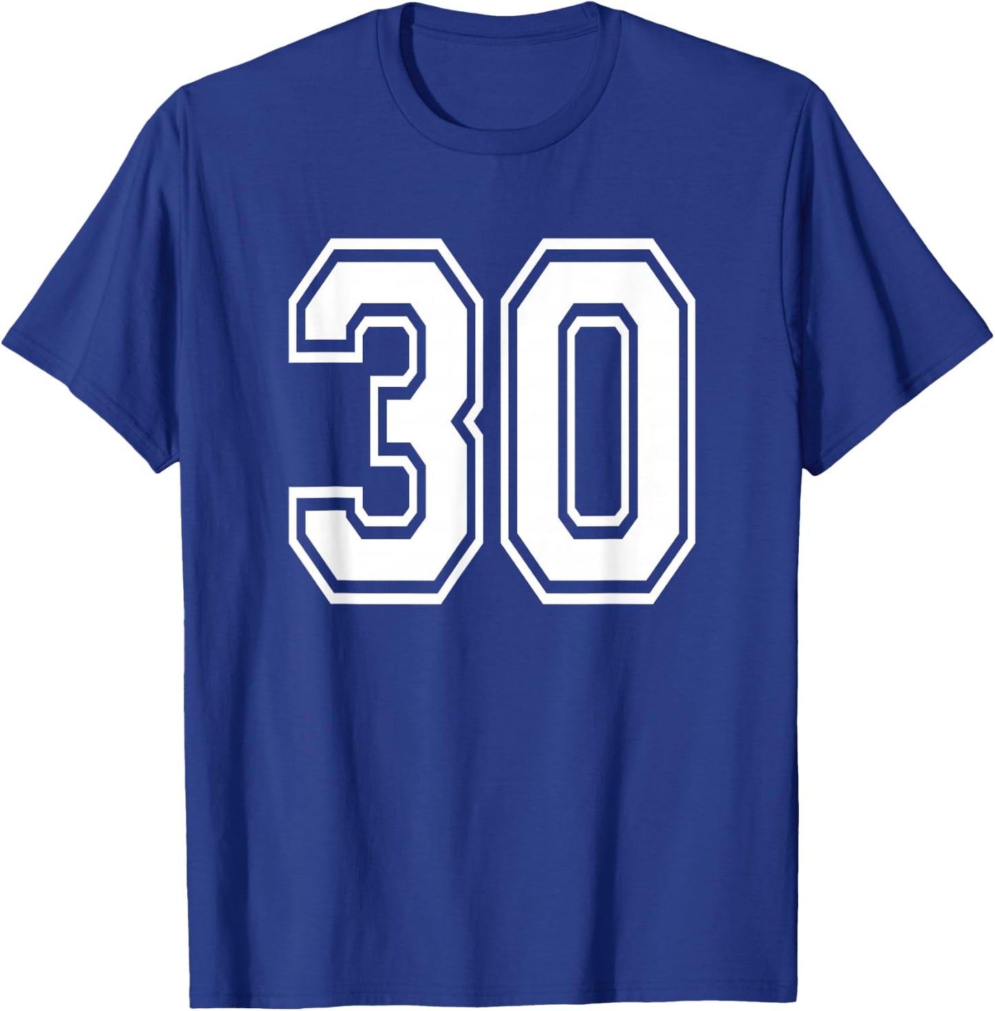 Number 30 30th Birthday Gift Player Team Numbered Jersey T-Shirt - T-Shirt | Royal