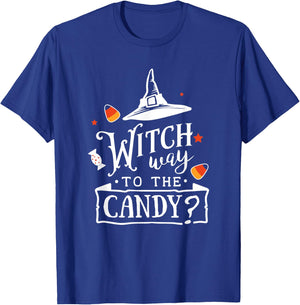 Witch Way To The Candy Halloween T-Shirt - T-Shirt | Royal