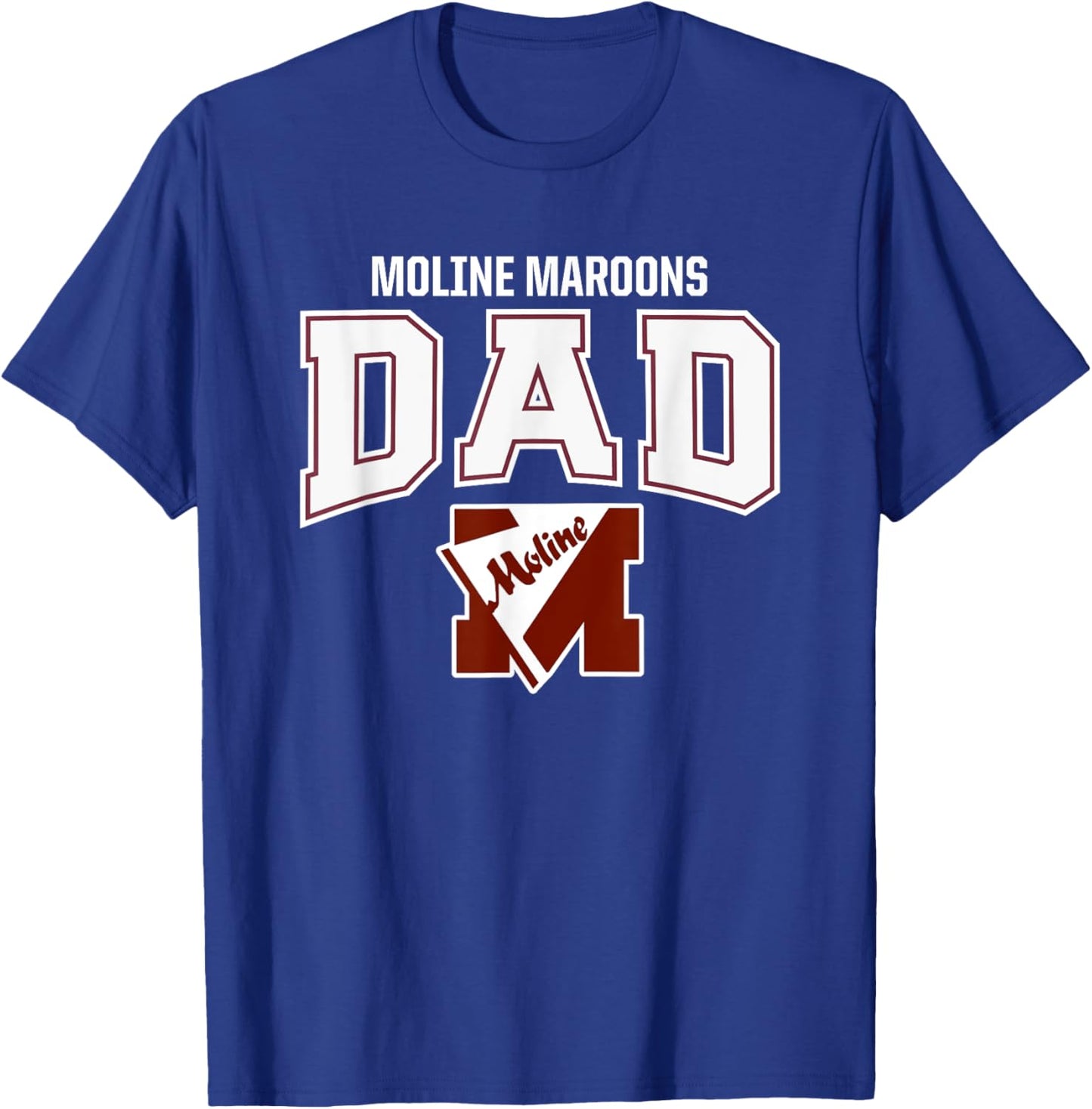 Moline Maroons Logo Dad HS T-Shirt - T-Shirt | Royal