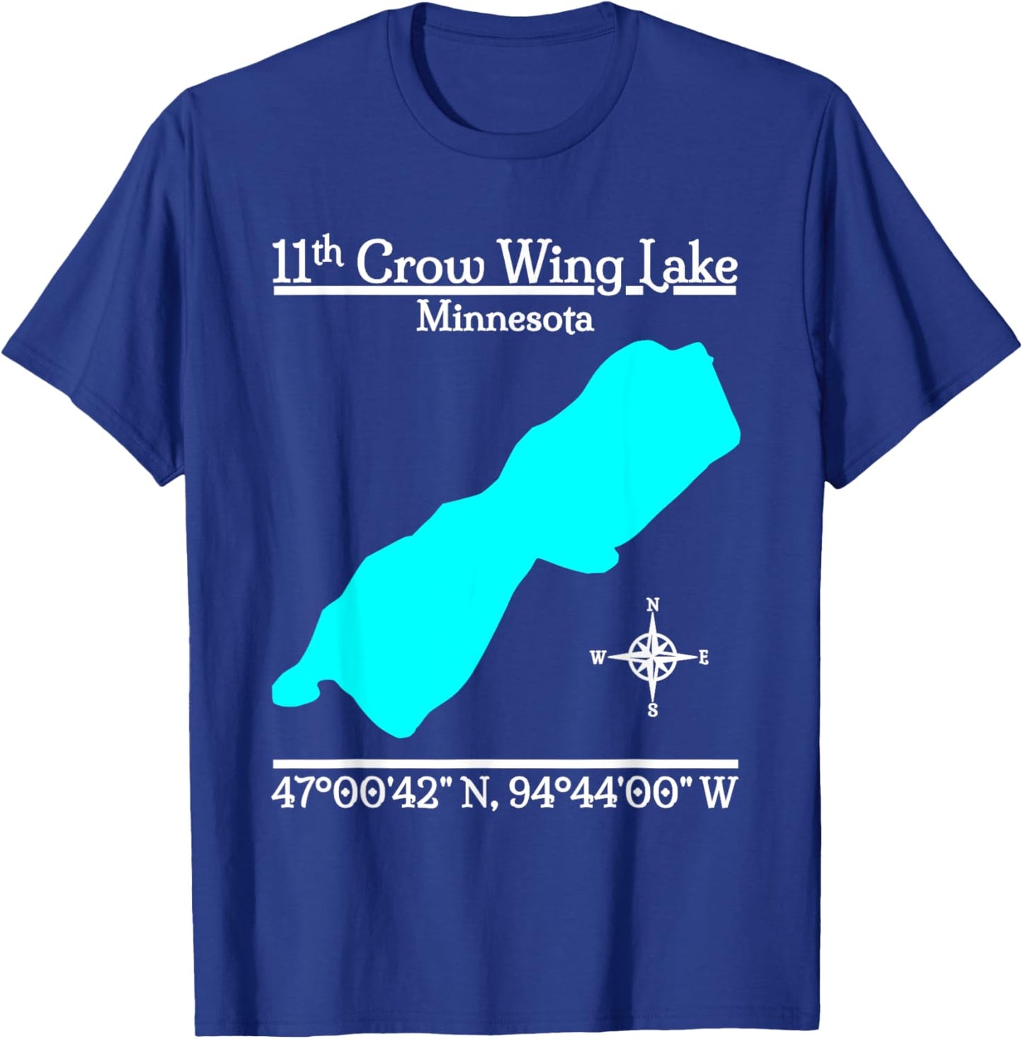 Eleventh Crow Wing Lake - Minnesota T-Shirt - T-Shirt | Royal