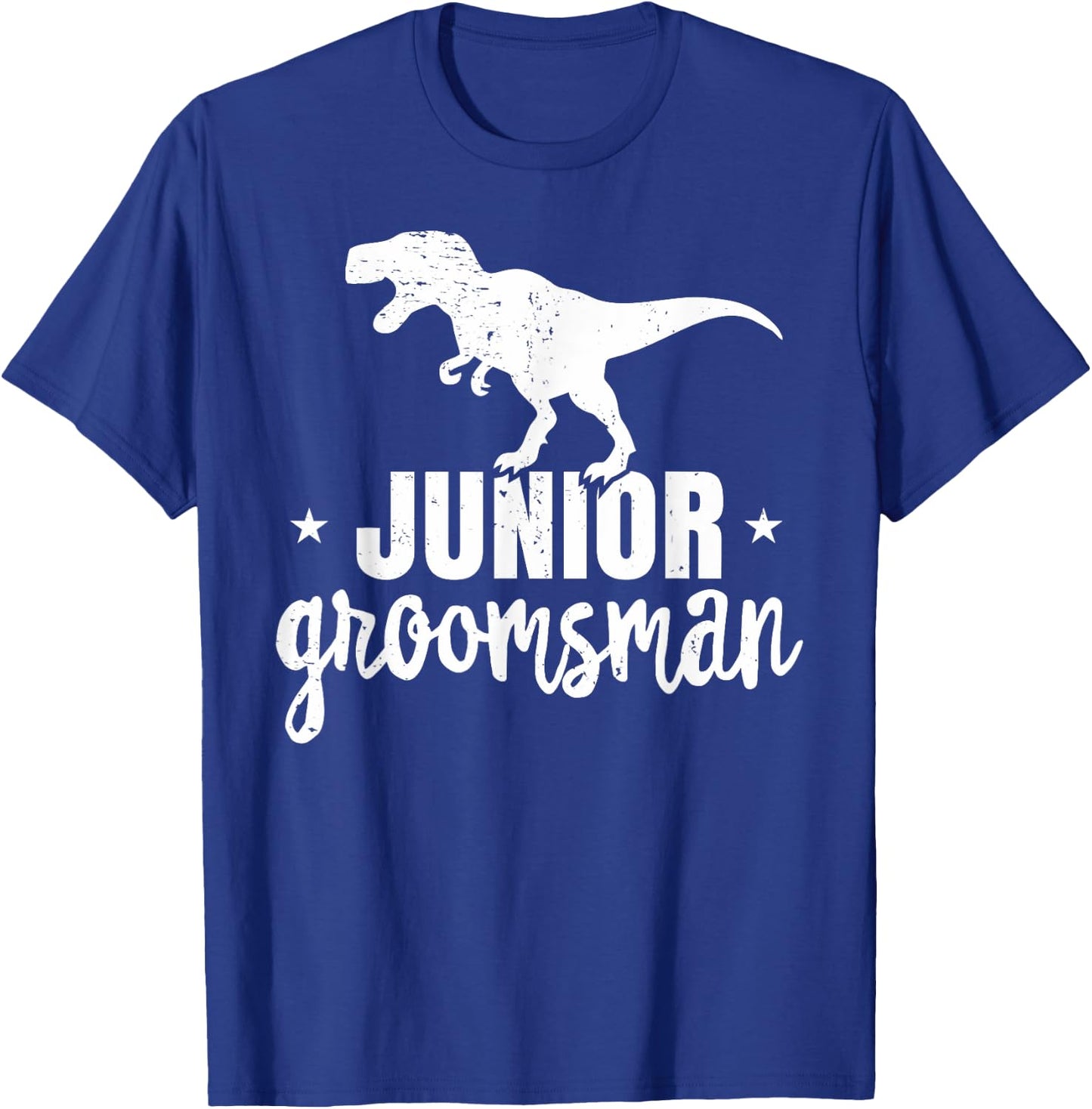 Kids T-Rex Junior Groomsman Dinosaur Wedding Party Gift T-Shirt - T-Shirt | Royal