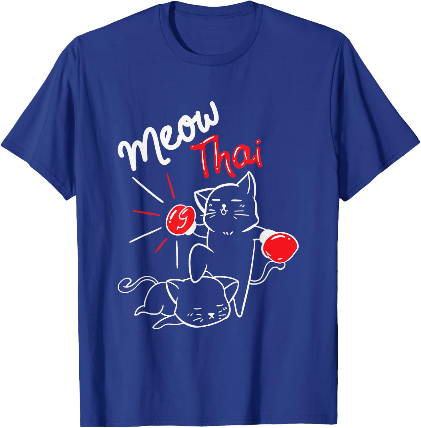 Meow Thai I Muay Thai Boxing I Muay Thai Men Women Kids T-Shirt - T-Shirt | Royal