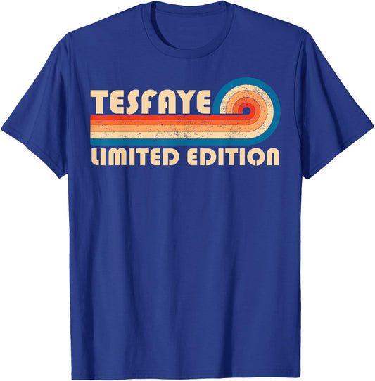 TESFAYE Surname Retro Vintage 80s 90s Birthday Reunion T-Shirt - T-Shirt | Royal