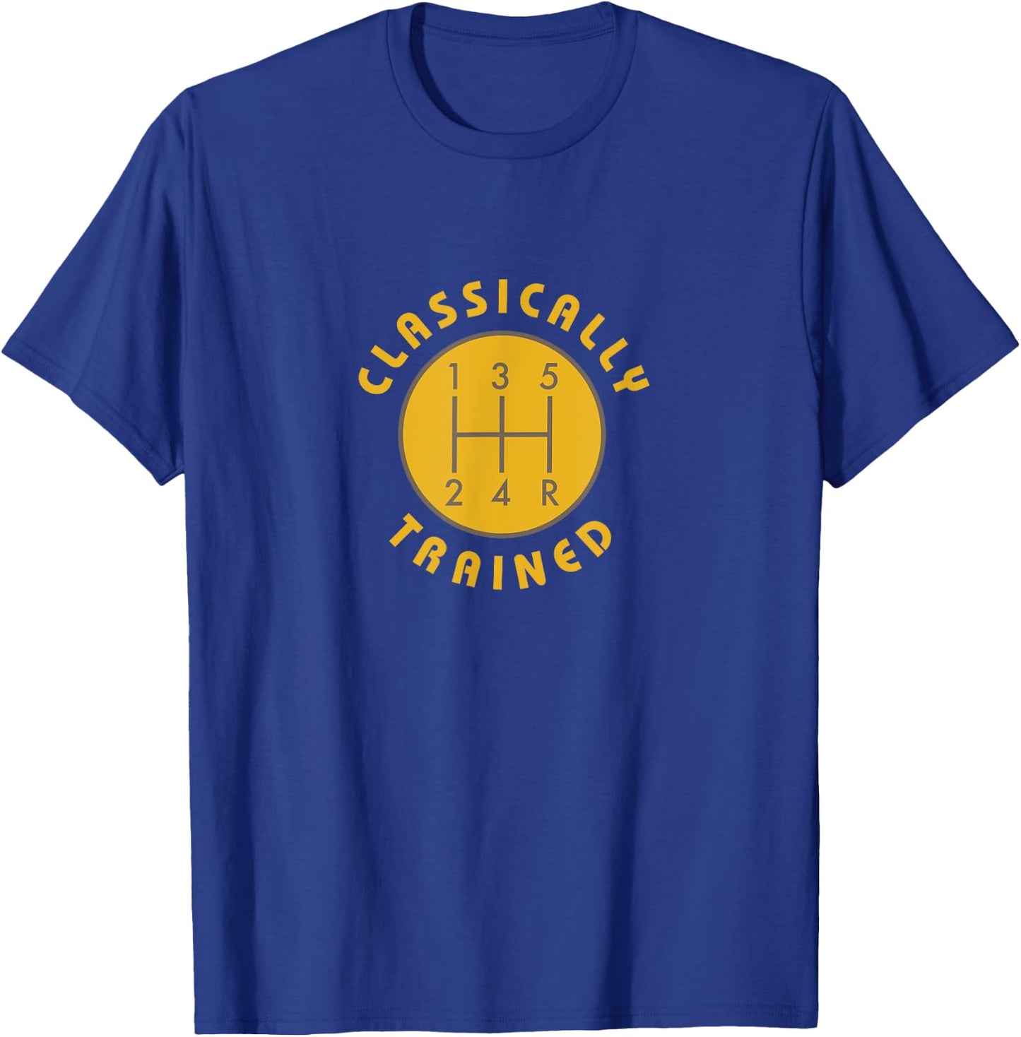 Tuscan Radar Designs Classically Trained Gear Shift Knob Funny -Adults Black Small Classic Fit Polyester 100% Short Sleeve Classic Collar Pull On 1 Count T-Shirt - T-Shirt | Royal