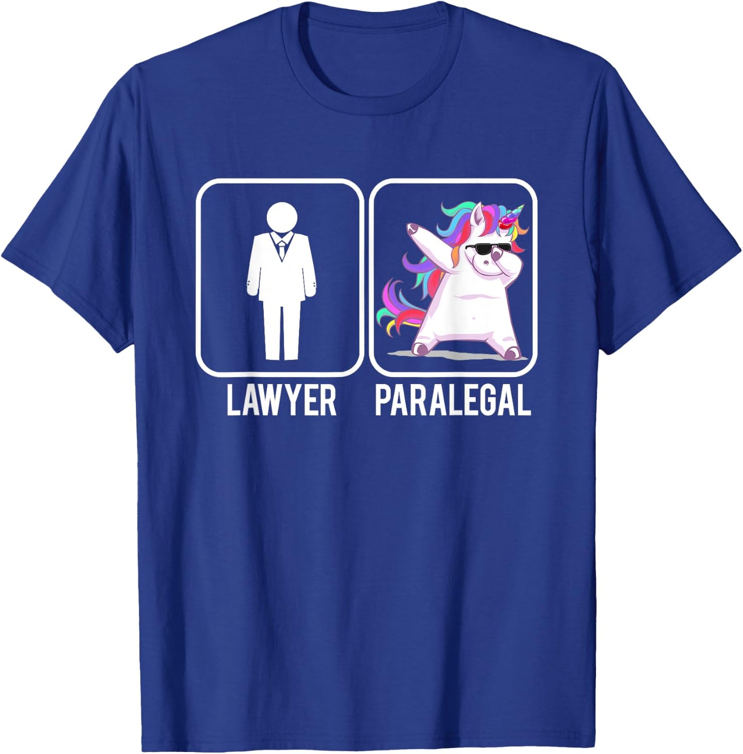 Funny Lawyer Paralegal Dabbing Unicorn Legal Law Firm T-Shirt - T-Shirt | Royal