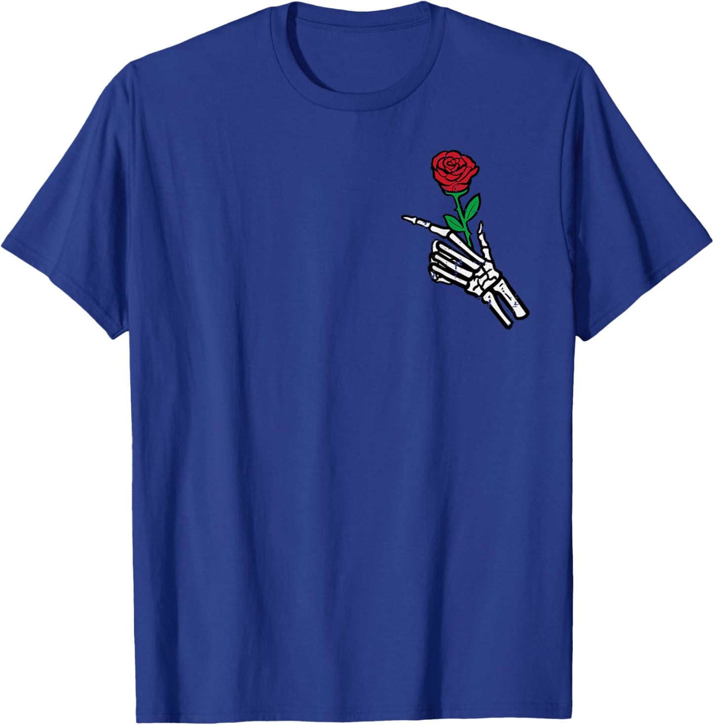Halloween Skeleton Hand Rose Costume Pocket Men Women Kids T-Shirt - T-Shirt | Royal