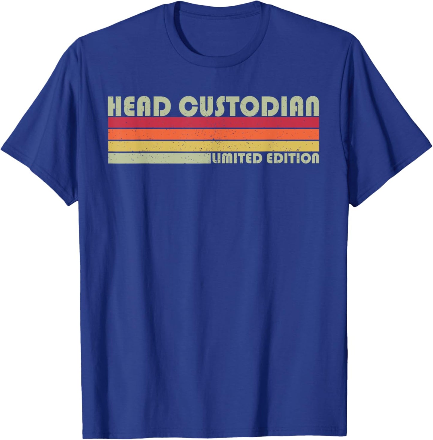 Head Custodian Vintage School Custodian Limited Edition T-Shirt - T-Shirt | Royal