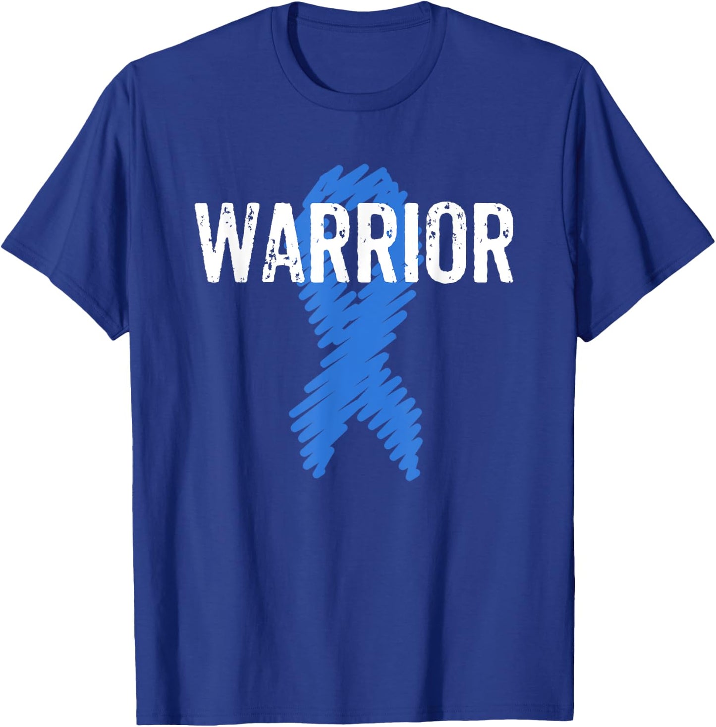 Colon Cancer Warrior Awareness Colonoscopy Blue T-Shirt - T-Shirt | Royal