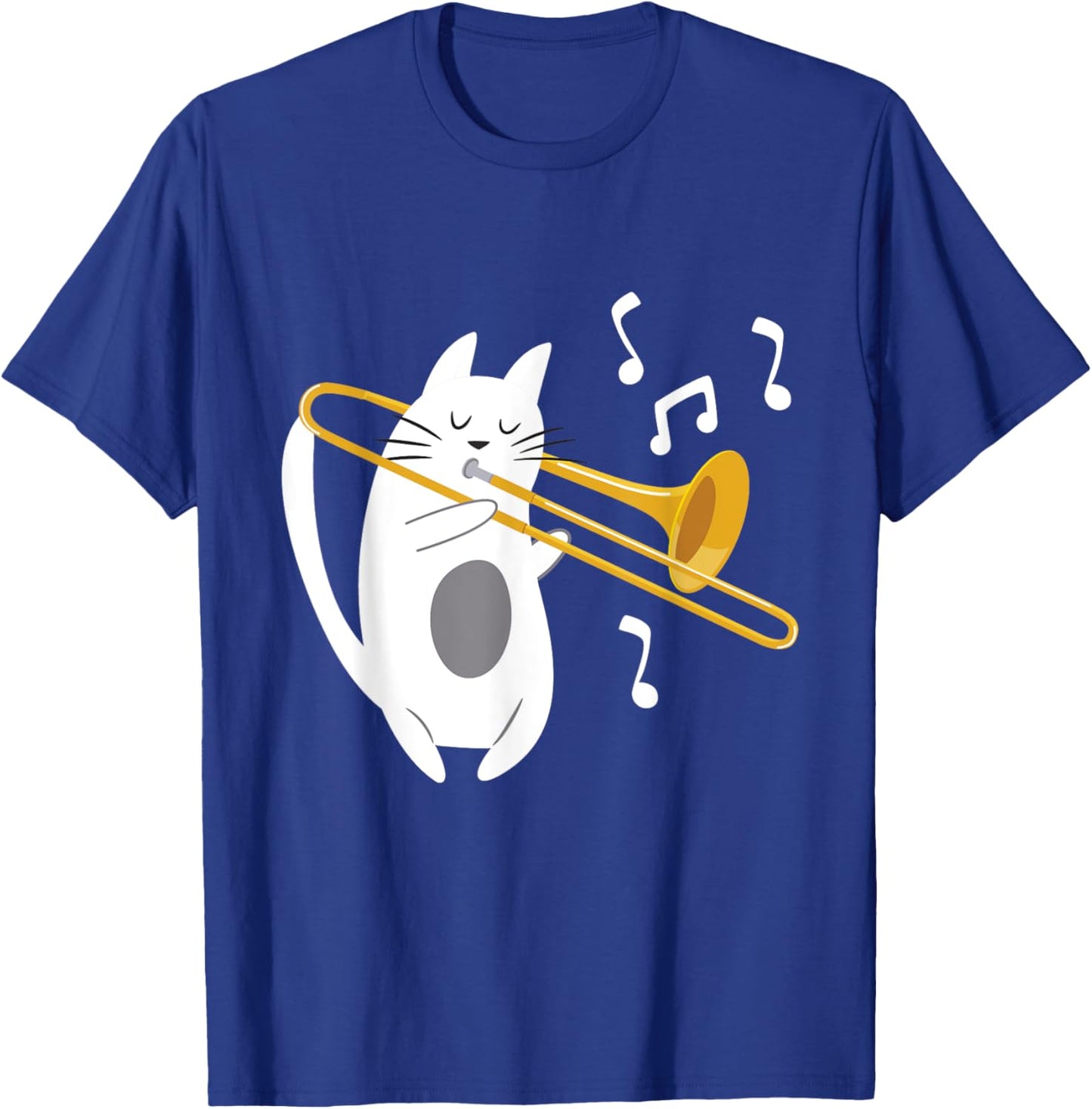Trombonist Cat - Trombone Player Music Lover Women Girls Kids T-Shirt - T-Shirt | Royal
