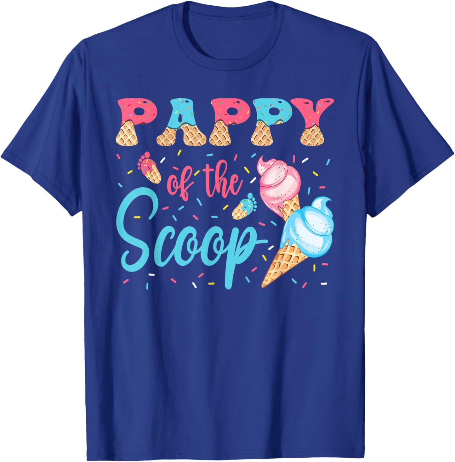 Pappy Of The Scoop Ice Cream Gender Reveal Baby Shower T-Shirt - T-Shirt | Royal