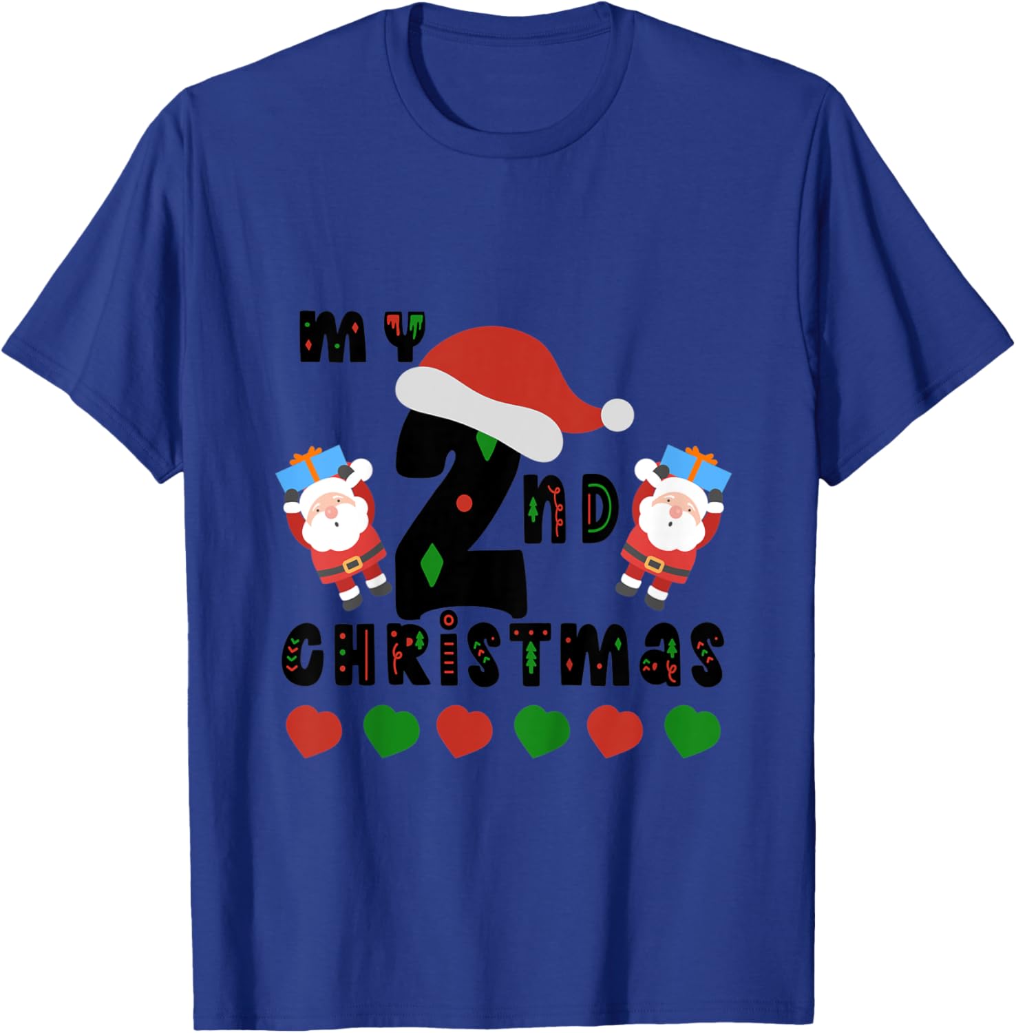 Kids My Second Christmas Baby Child 2nd Xmas Gift T-Shirt - T-Shirt | Royal