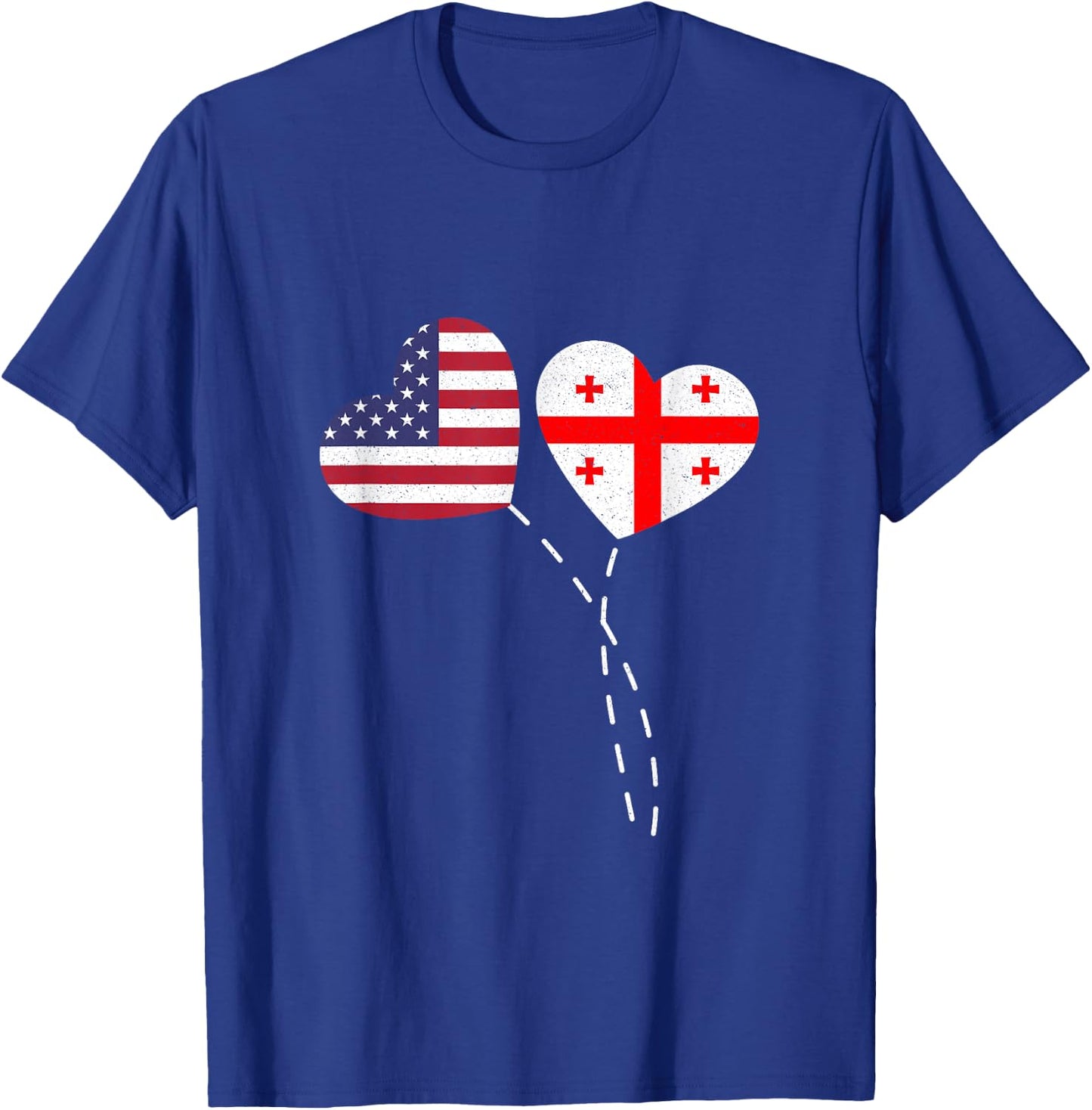 Loving Georgia USA Flag Heart Georgian Americans Love T-Shirt - T-Shirt | Royal