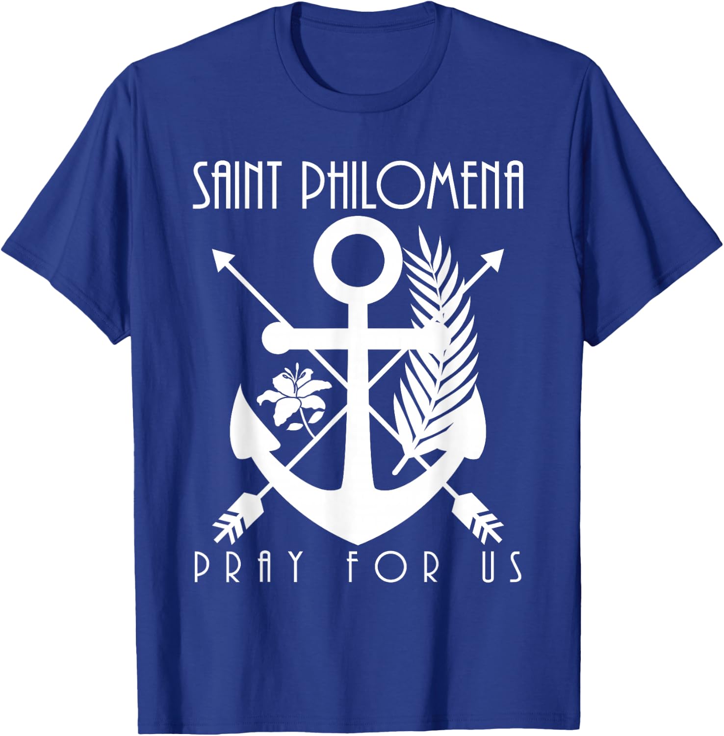 St Philomena Symbols Catholic Girls Saints Youth T-Shirt - T-Shirt | Royal