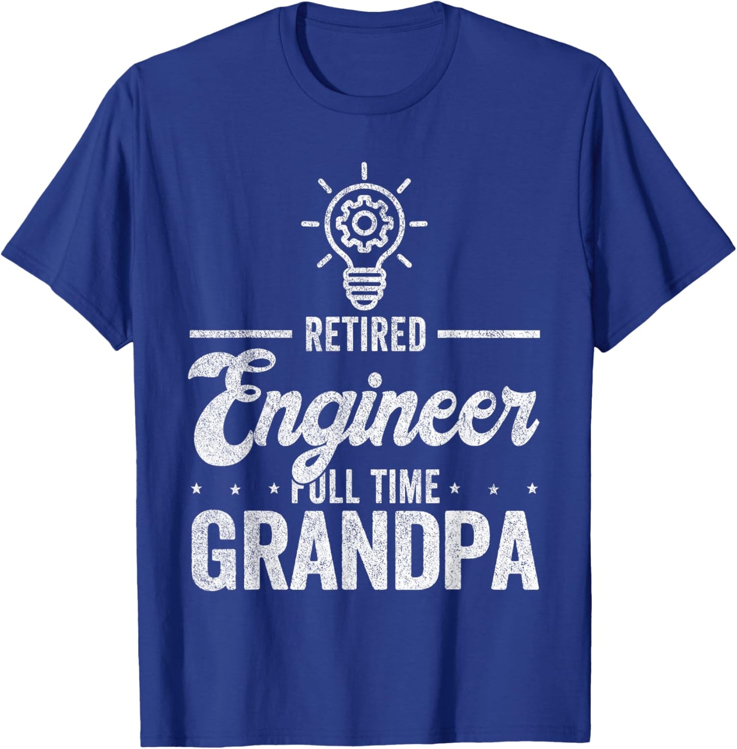 Retired Engineer Full Time Grandpa Funny Engineer T-Shirt - T-Shirt | Royal