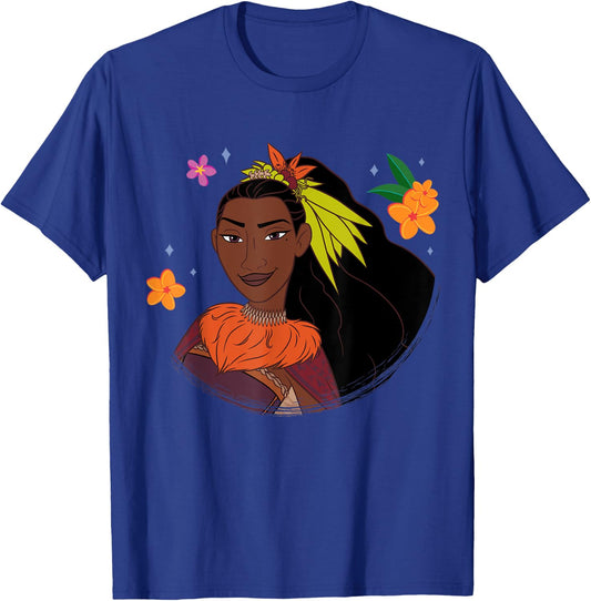 Disney Moana 2 Big Face Matangi Tropical Flowers Costume T-Shirt - T-Shirt | Royal