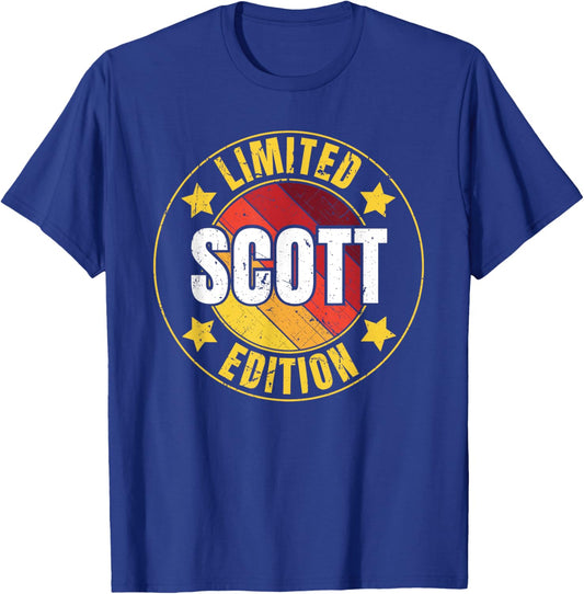 Scott Name Limited Edition Personalized Birthday Retro T-Shirt - T-Shirt | Royal