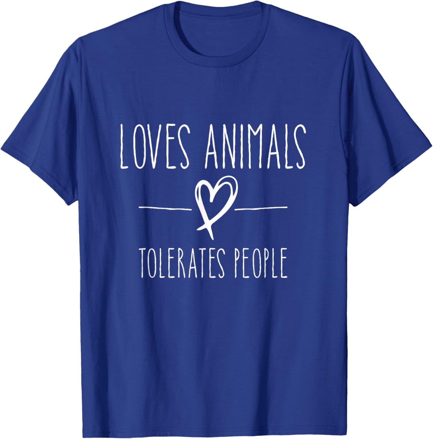loves animals tolerates people friends Cat Lover & Dog Love T-Shirt - T-Shirt | Royal