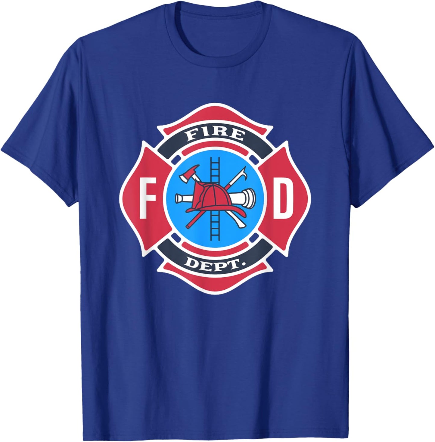 Fire Department Logo Fireman Firefighter Uniform Costume T-Shirt - T-Shirt | Royal