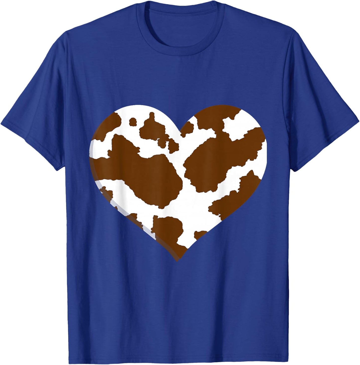 Brown Cow Print Pattren - Heart Brown Cow Pattern Man Women T-Shirt - T-Shirt | Royal