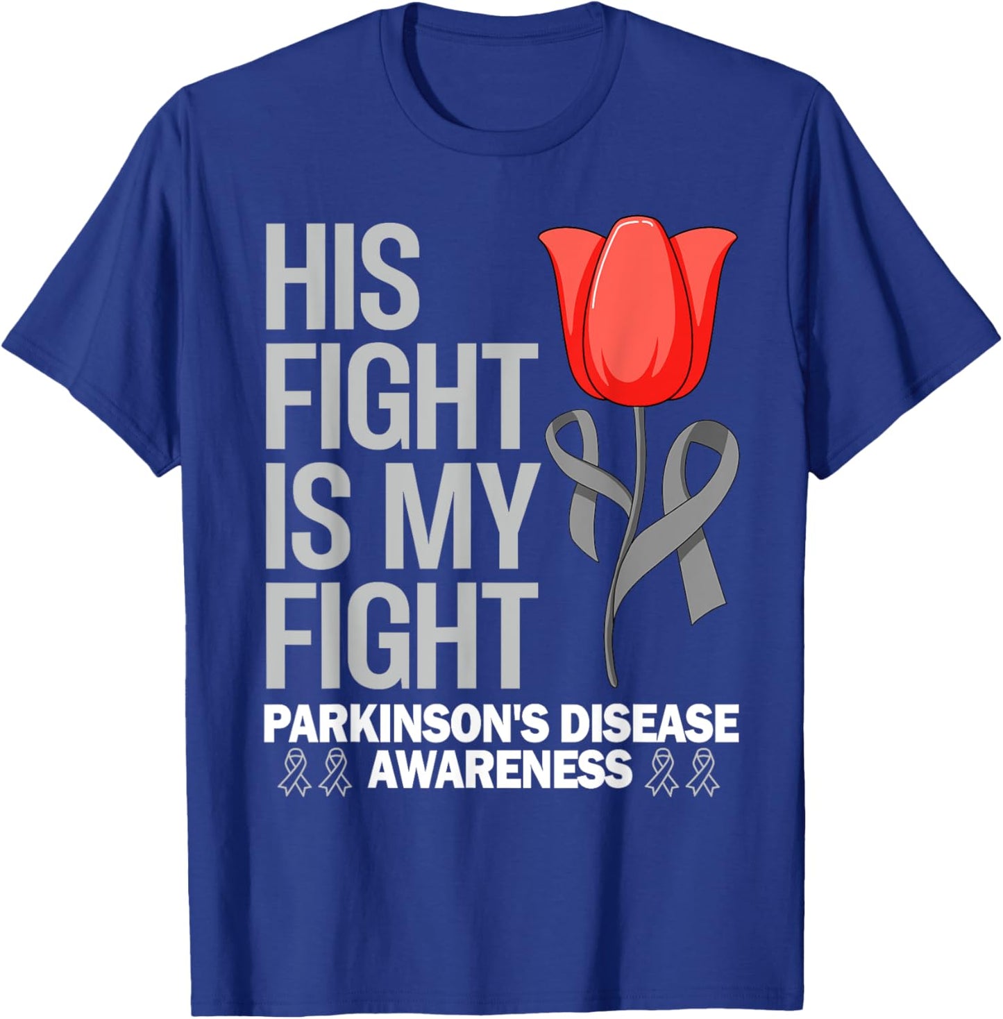 Parkinson's Disease Awareness Gray Ribbon Tulip parkinsons T-Shirt - T-Shirt | Royal