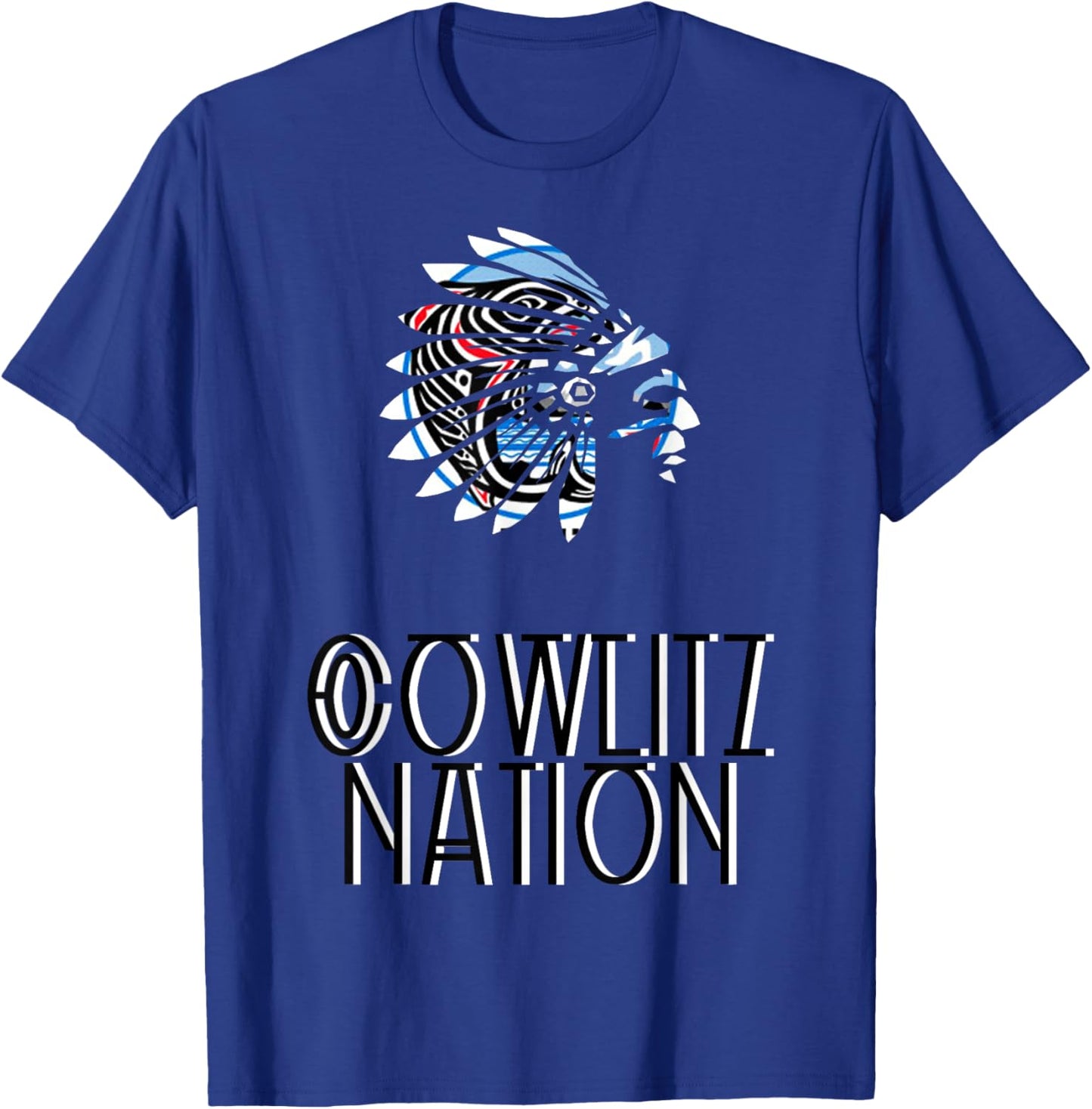 Cowlitz Tribal Nation Flag | Native American | Headdress T-Shirt - T-Shirt | Royal
