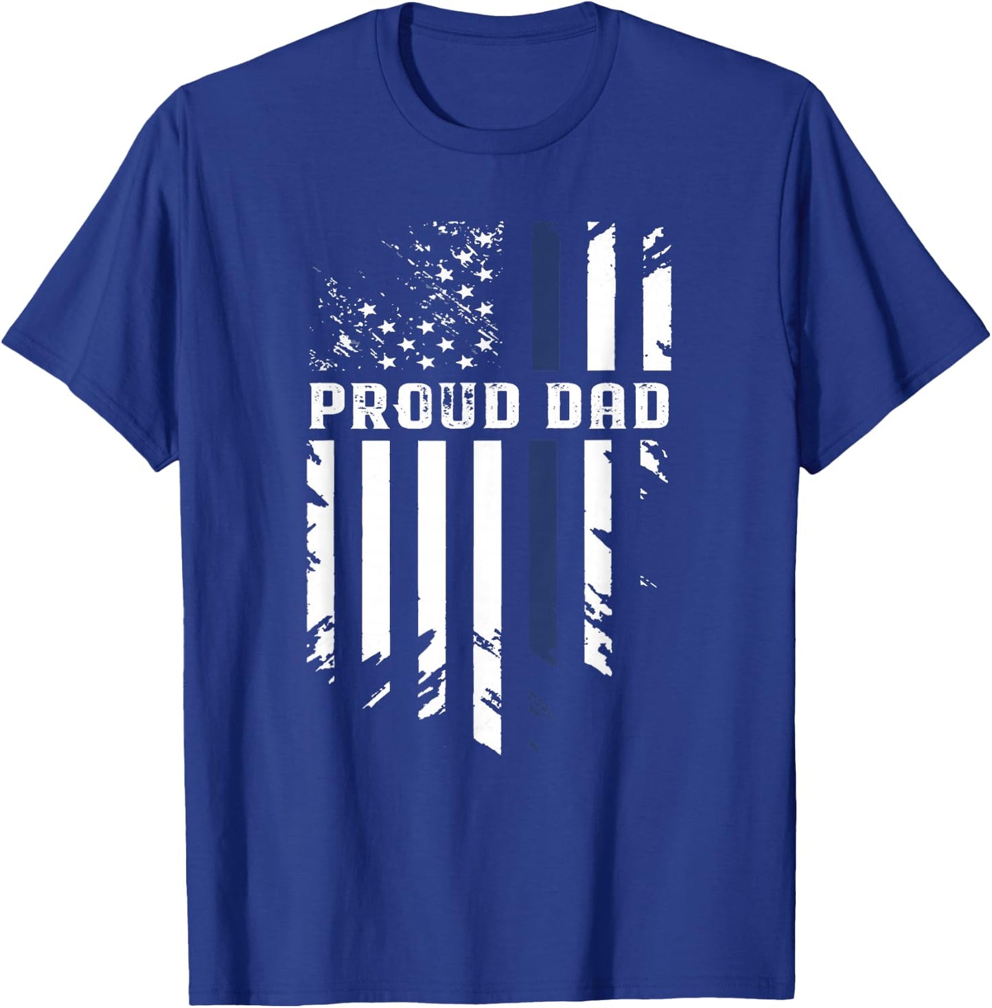 Thin Blue Line Proud Dad Police Family T-Shirt - T-Shirt | Royal