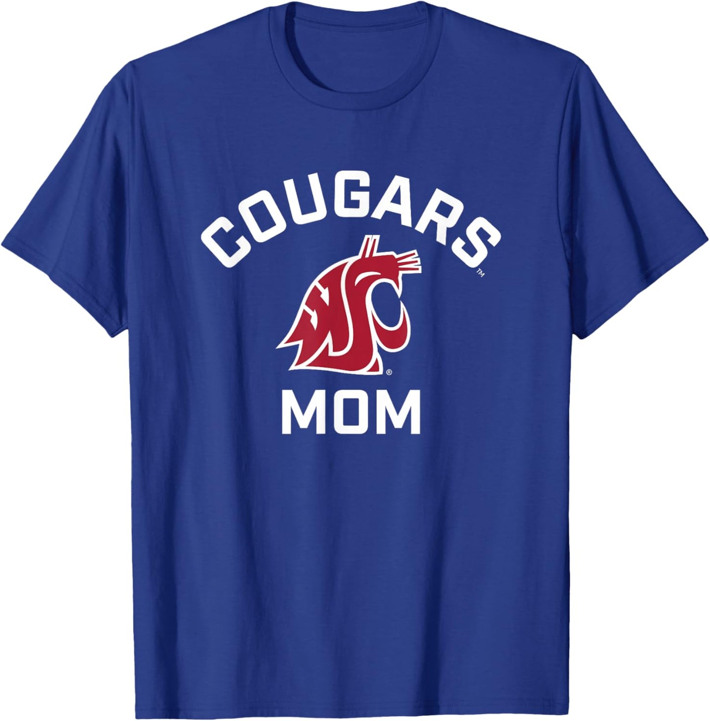 Washington State University Cougars Arched Mom T-Shirt - T-Shirt | Royal