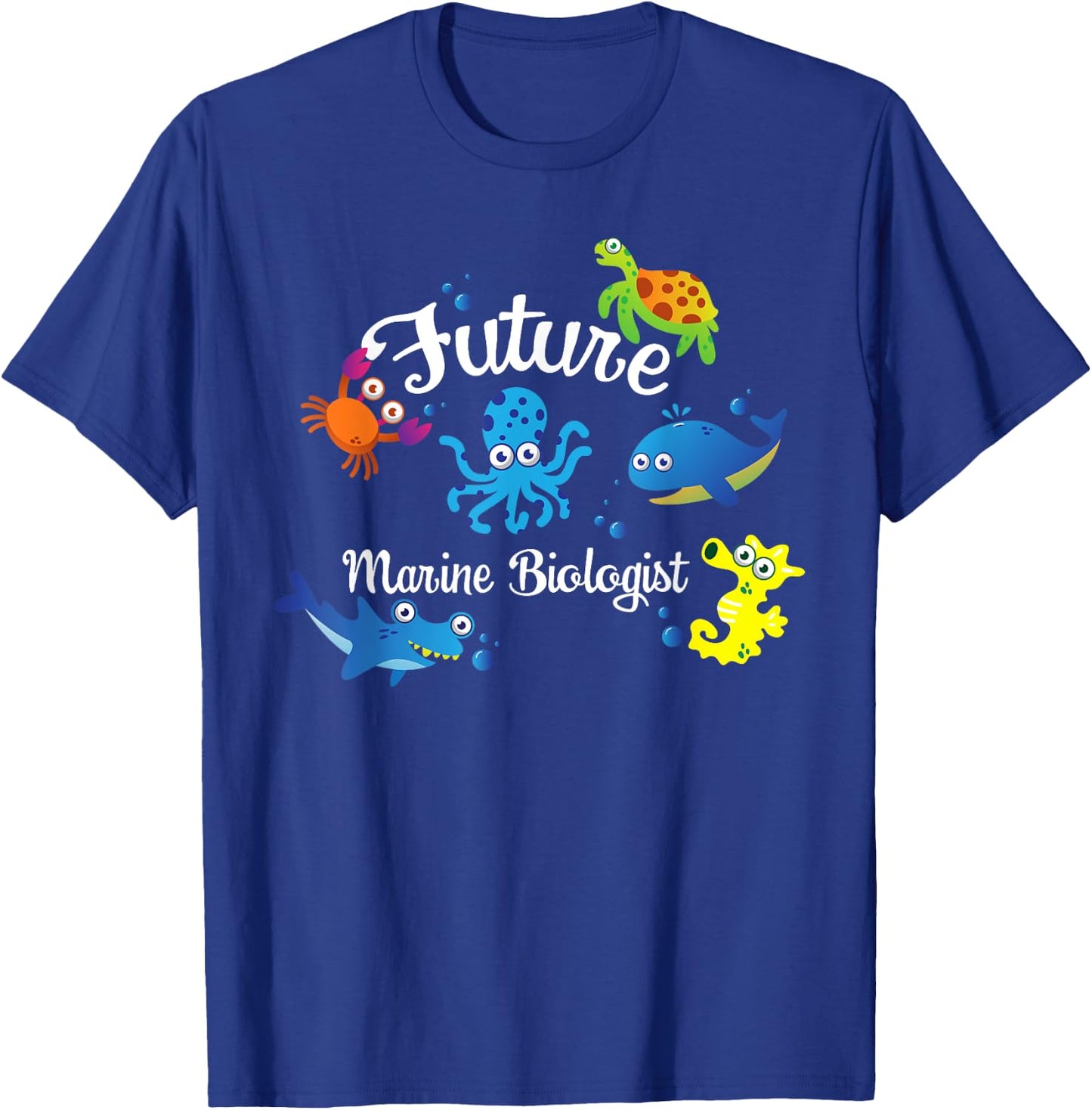 Future Marine Biologist Job Ocean Animal Lover Whale Turtle T-Shirt - T-Shirt | Royal