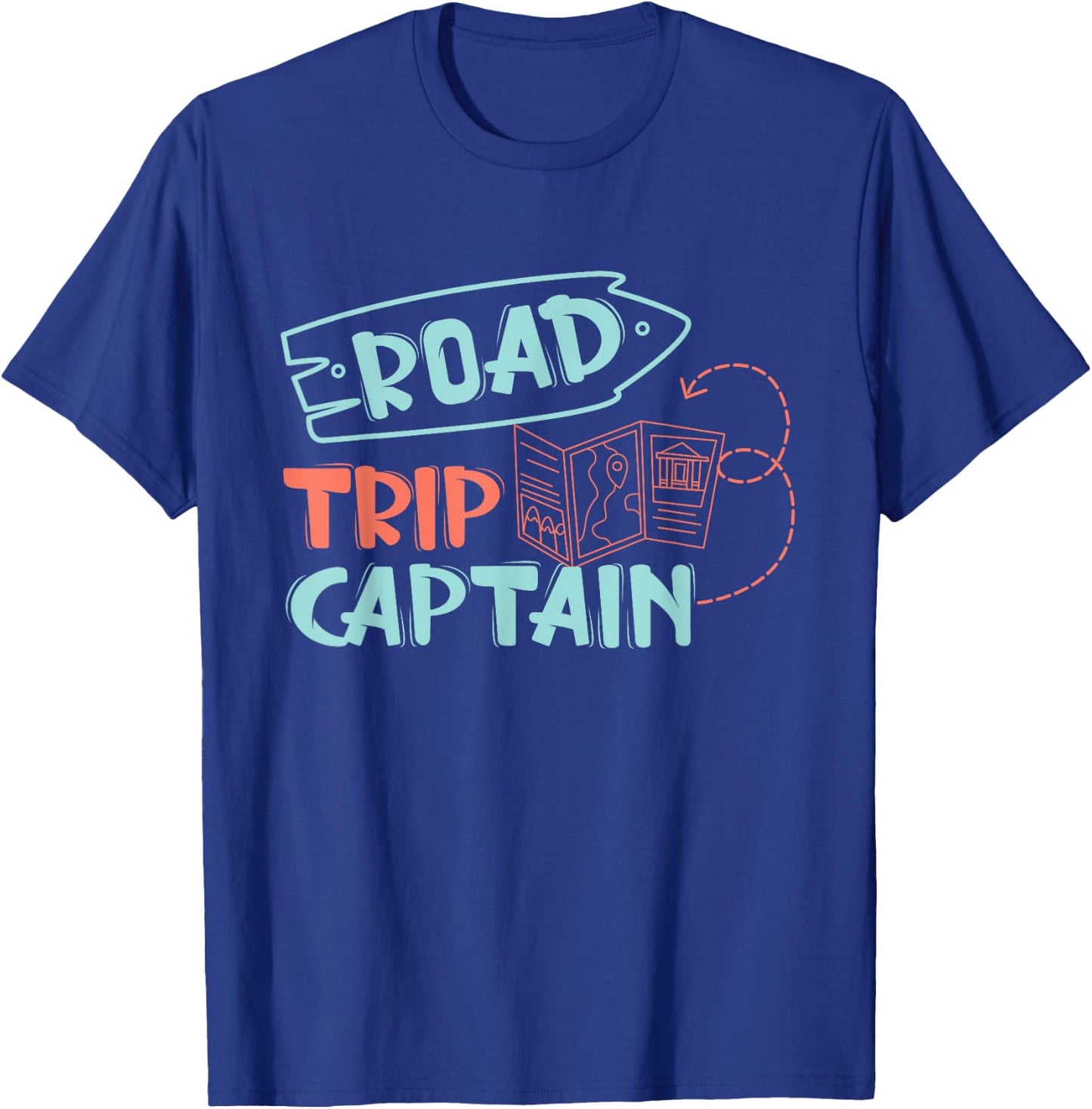 Road Trip Captain Traveler Vacation Explorer Adventure Gift T-Shirt - T-Shirt | Royal