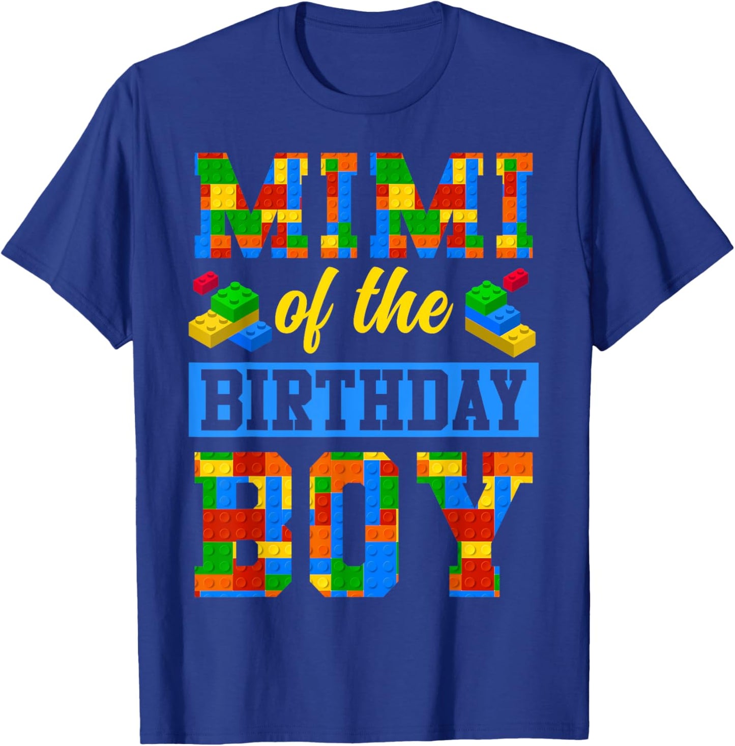 Mimi Of The Birthday Boy Building Block Bday Party T-Shirt - T-Shirt | Royal