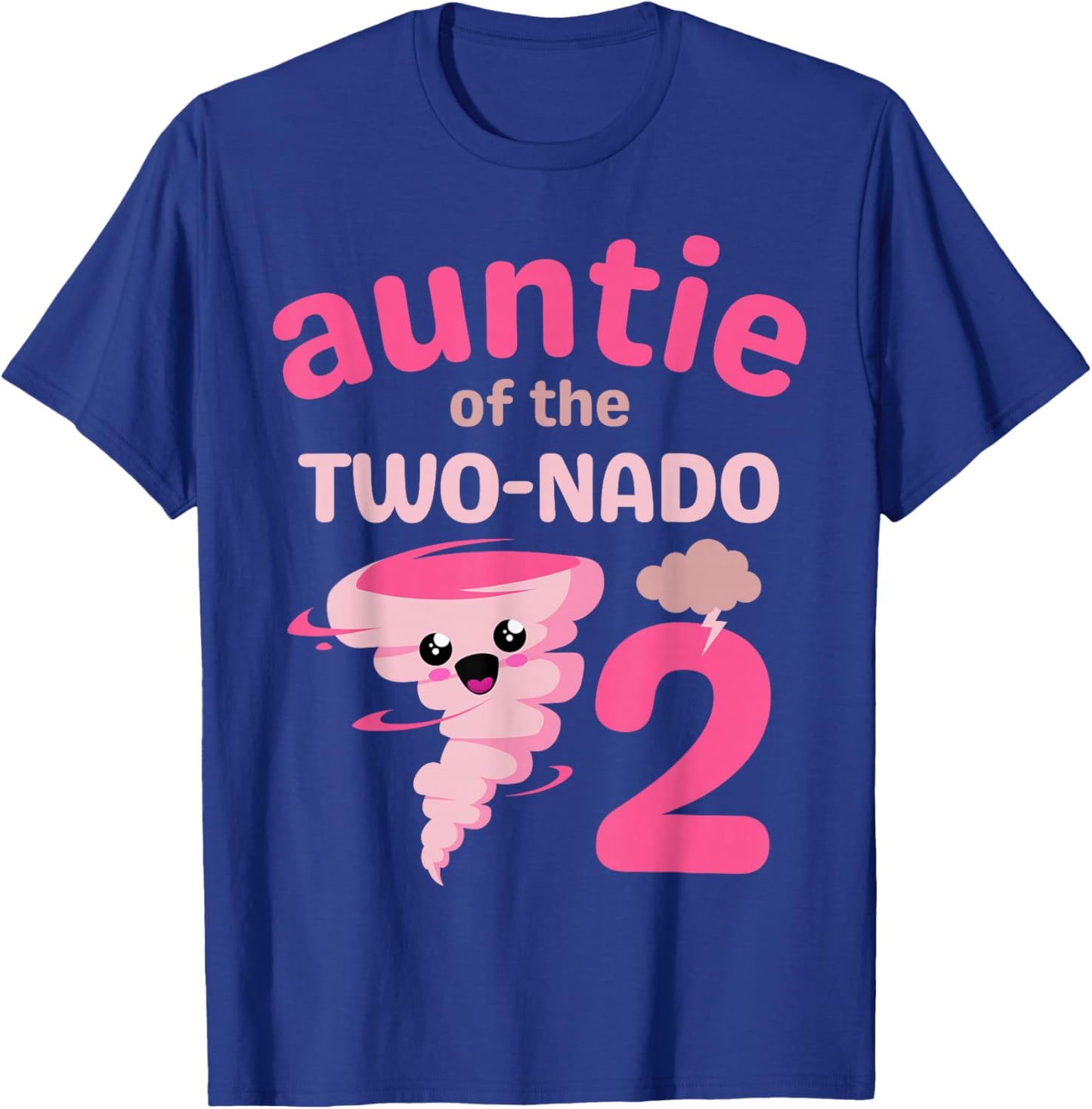 Auntie of the Two-nado Tornado Theme 2nd Birthday Party Kids T-Shirt - T-Shirt | Royal