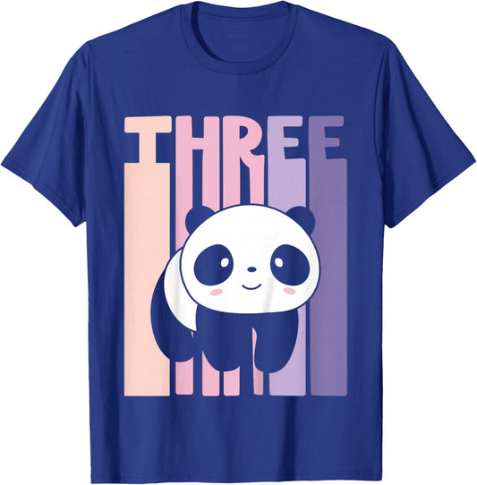 3 Year Old Cute Panda Birthday Girl 3rd B-day T-Shirt - T-Shirt | Royal