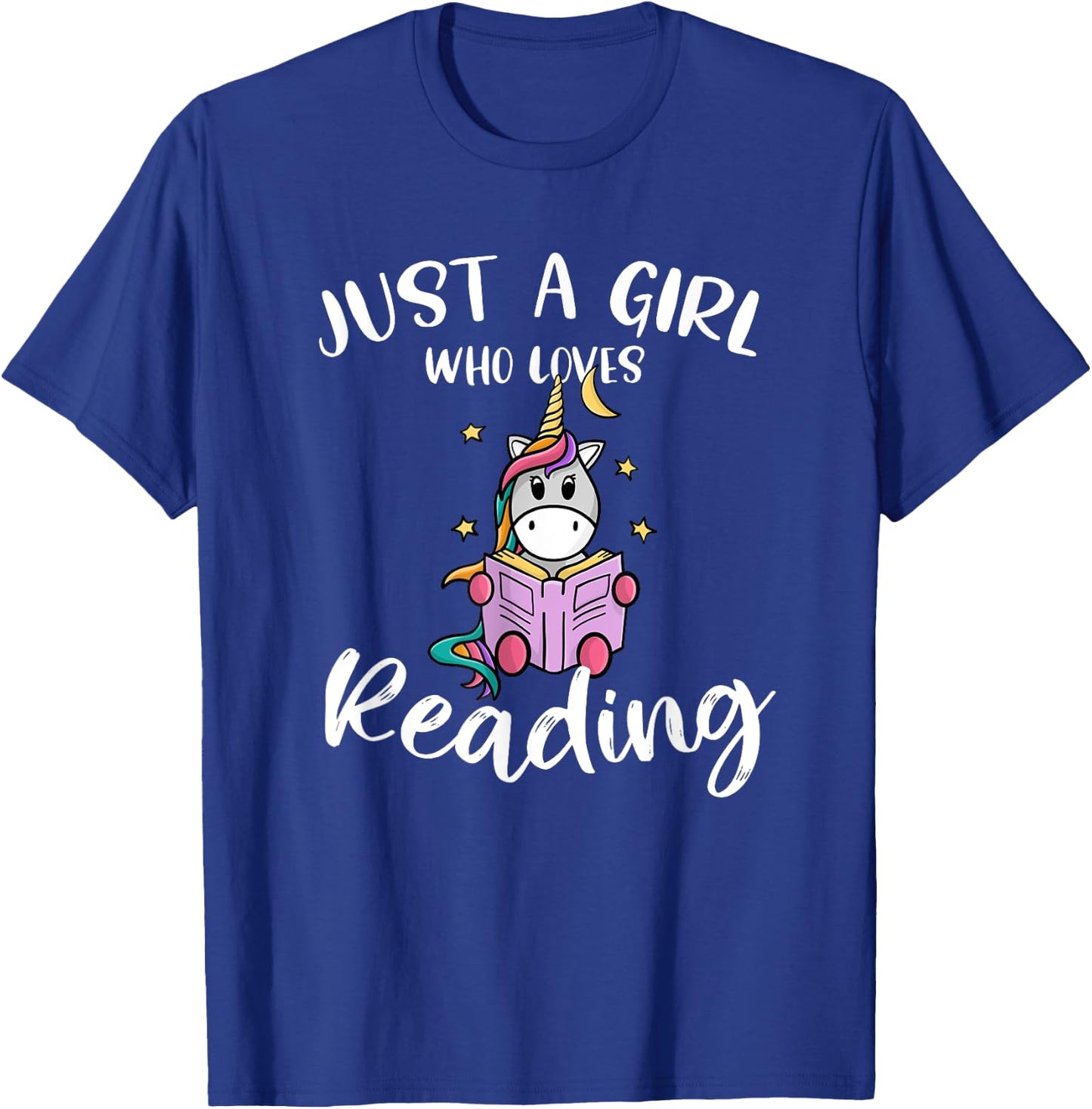 Just a Girl Who Loves Reading: Funny unicorn and book lovers T-Shirt - T-Shirt | Royal