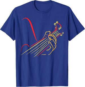 Guitar art line Guitar Playing Sign Vintage T-Shirt - T-Shirt | Royal