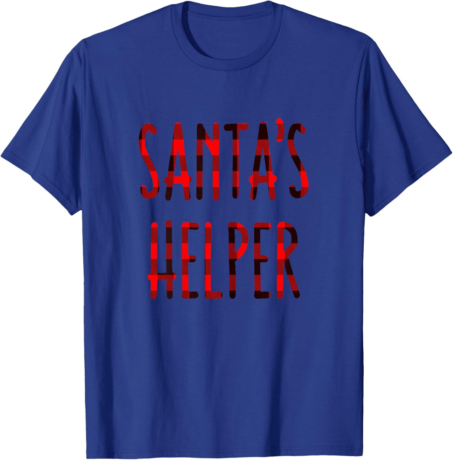 Santas Helper Mrs Claus Christmas Red Plaid T-Shirt - T-Shirt | Royal