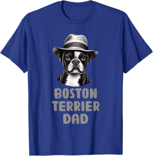 Cute Boston Terrier Dad Dog Lovers Gift Puppy Bostie Owner T-Shirt - T-Shirt | Royal