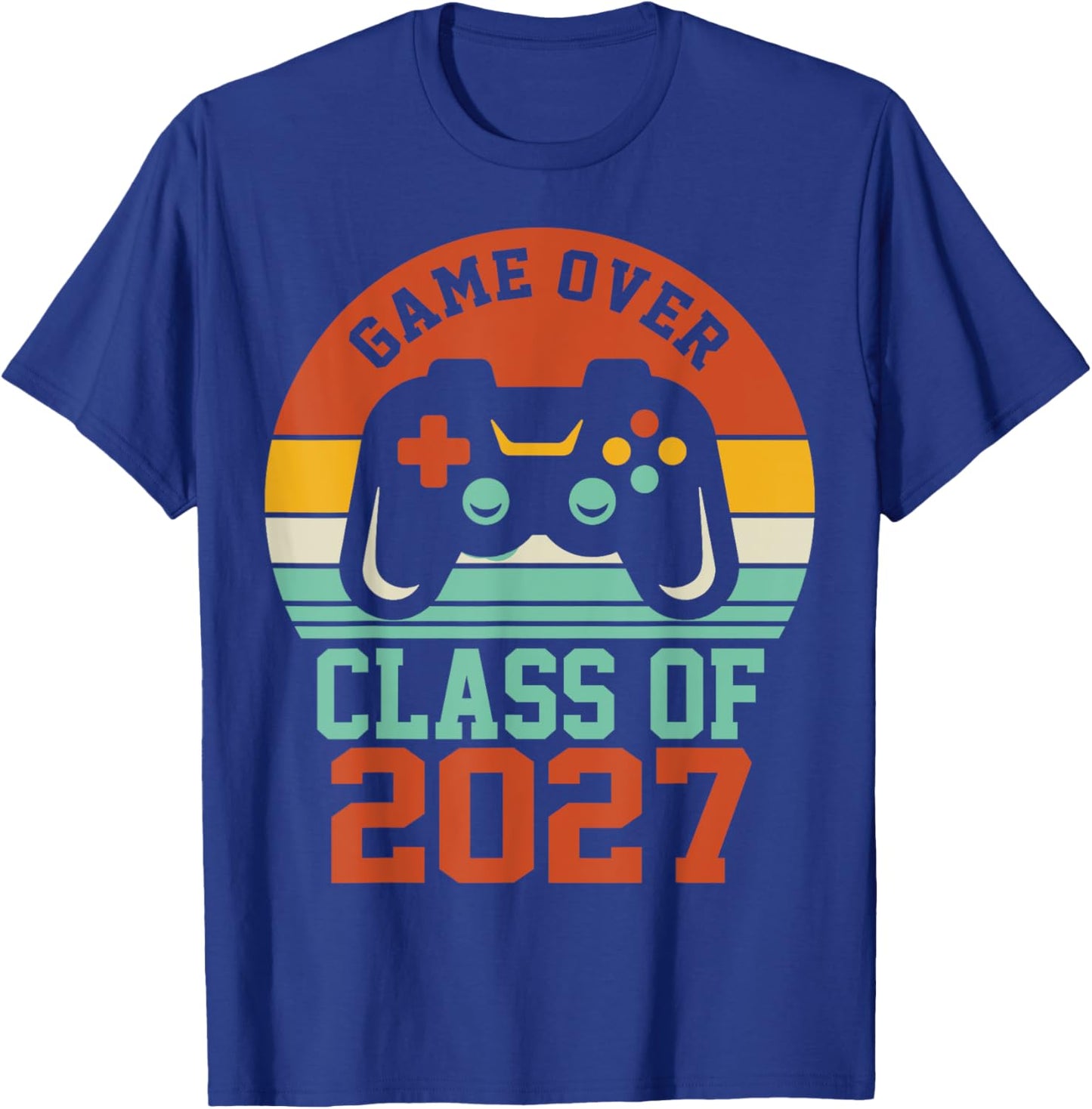 Game Over Class Of 2027 Shirt Student Senior 2027 Graduation T-Shirt - T-Shirt | Royal