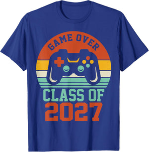 Game Over Class Of 2027 Shirt Student Senior 2027 Graduation T-Shirt - T-Shirt | Royal