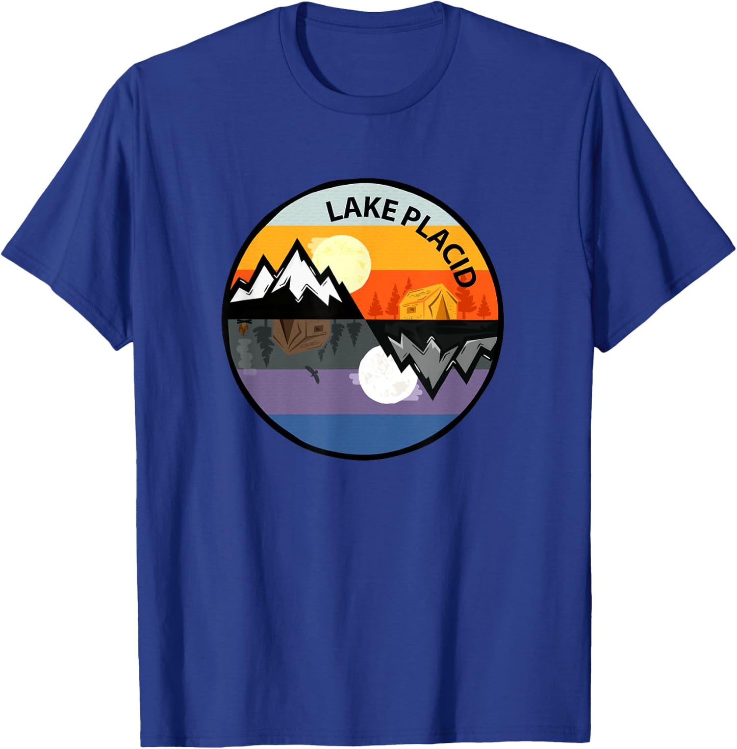 Retro Vintage Lake Placid, New York Souvenir Camping T-Shirt - T-Shirt | Royal
