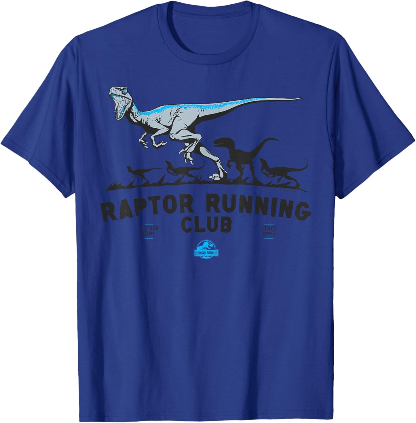 Jurassic World Boys' Raptor Running Club , Grey, Small T-Shirt - T-Shirt | Royal