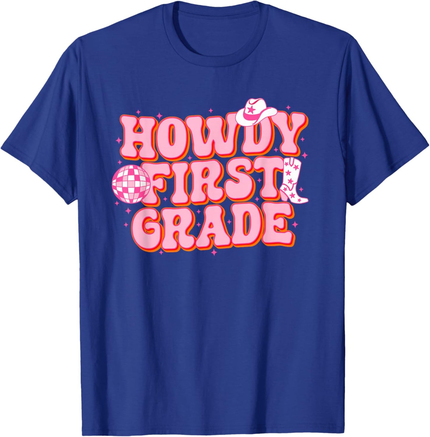 Howdy First Grade Cowgirl Teacher 1st Grade Back To School T-Shirt - T-Shirt | Royal