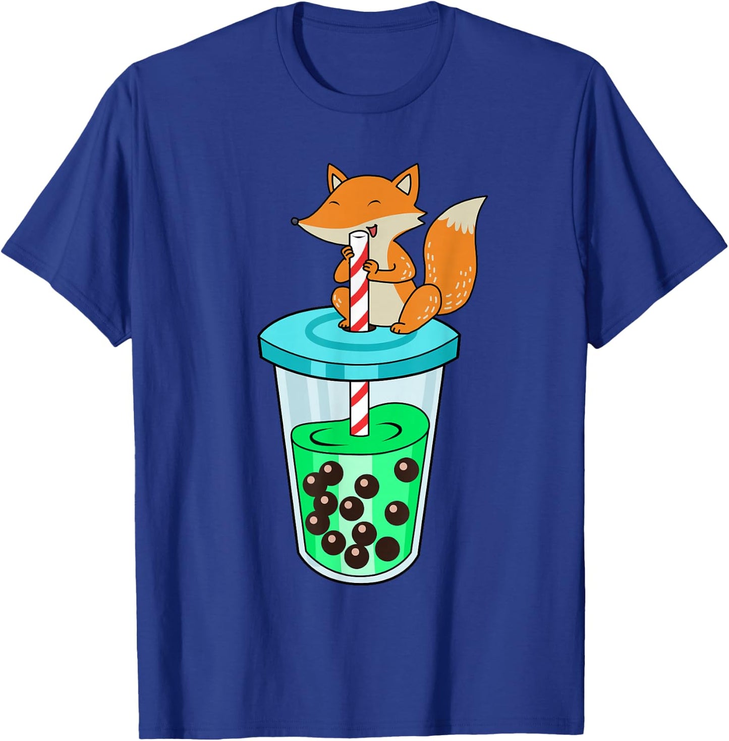 Bubble Tea Shirt Women Fox Boba Tea Kids Fox T-Shirt - T-Shirt | Royal