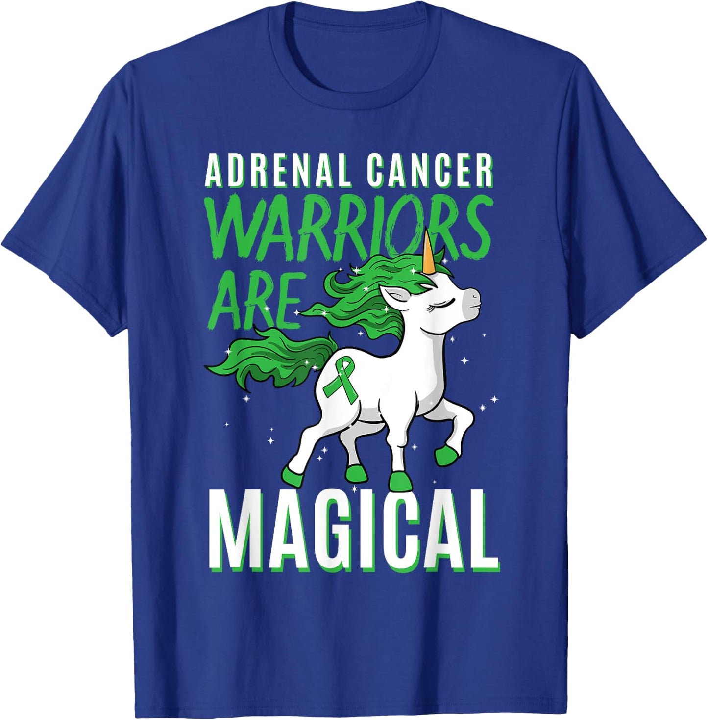 Adrenal Cancer Awareness Adrenal Cortical Carcinoma Unicorn T-Shirt - T-Shirt | Royal