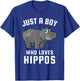 Just a Boy Who Loves Hippos T-Shirt - T-Shirt | Royal